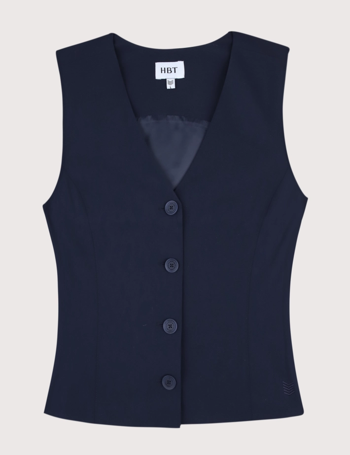 HBT Taylor Chic Chaine & Trame Rumba | Vince Gilet Femme Marine