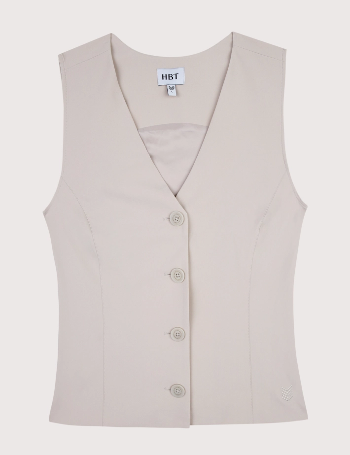 HBT Taylor Chic Chaine & Trame Rumba | Vince Gilet Femme Beige