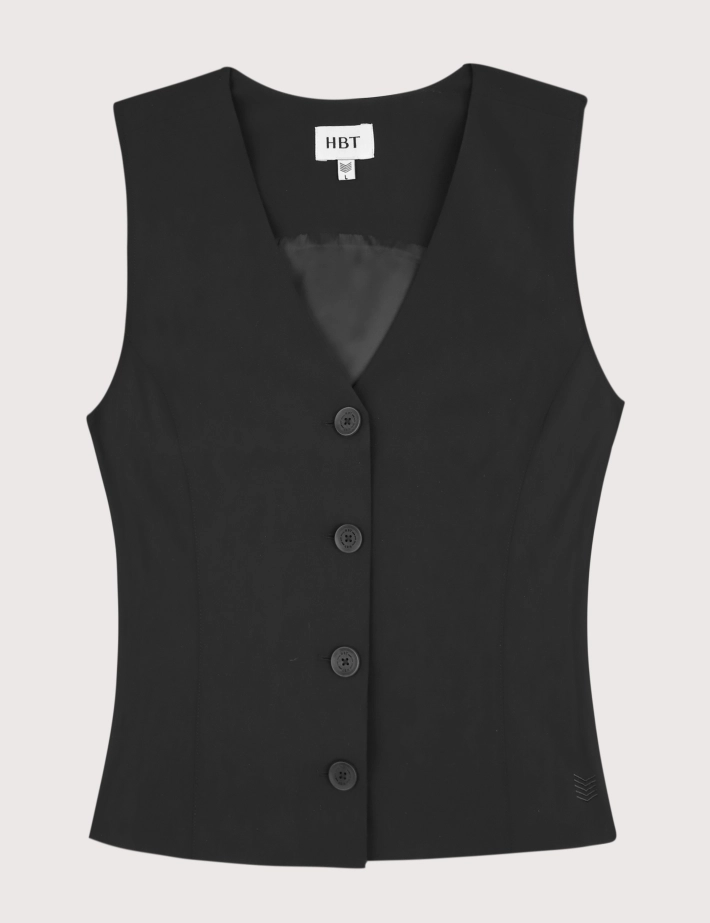 HBT Taylor Chic Chaine & Trame Rumba | Vince Gilet Femme Noir