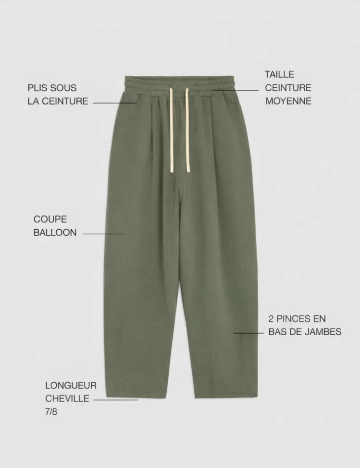 SWEET PANTS Jogging Mixte F Iconic Balloon Kaki
