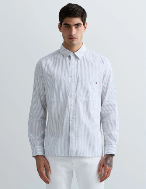 REPLAY Chemise Homme Manches Longues Blanc Bleu 010 - 5