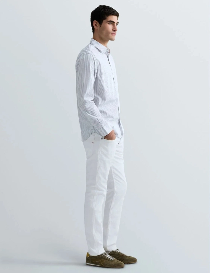 REPLAY Chemise Homme Manches Longues Blanc Bleu 010 - 6