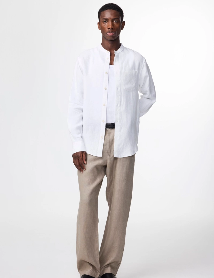 NN07 Chemise Homme Manches Longues Miles Blanc - 4