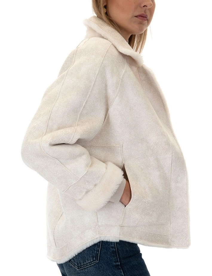 OAKWOOD Veste Réversible Femme Helen Laine Beige Clair - 8