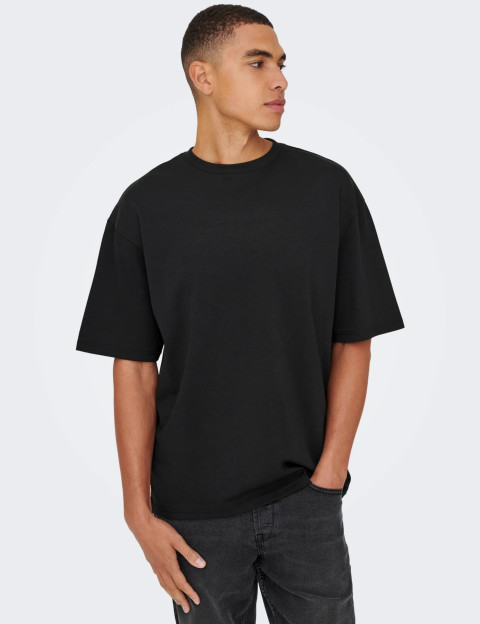 Only & Sons T-Shirt Homme Caspian Coupe Oversize Noir - 4