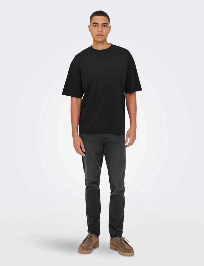 Only & Sons T-Shirt Homme Caspian Coupe Oversize Noir - 2