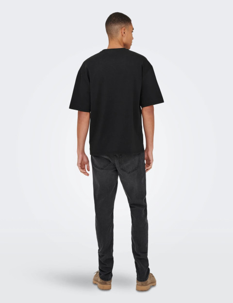 Only & Sons T-Shirt Homme Caspian Coupe Oversize Noir - 7