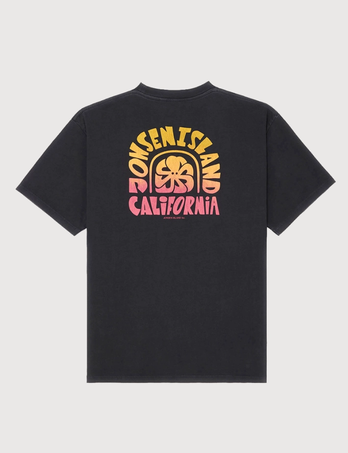 Jonsen Island T-Shirt Homme Manches Courtes Confort Fat Letters Noir
