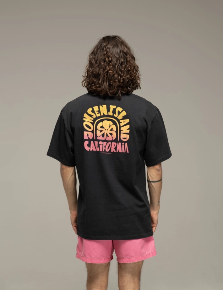 Jonsen Island T-Shirt Homme Manches Courtes Confort Fat Letters Noir - 2