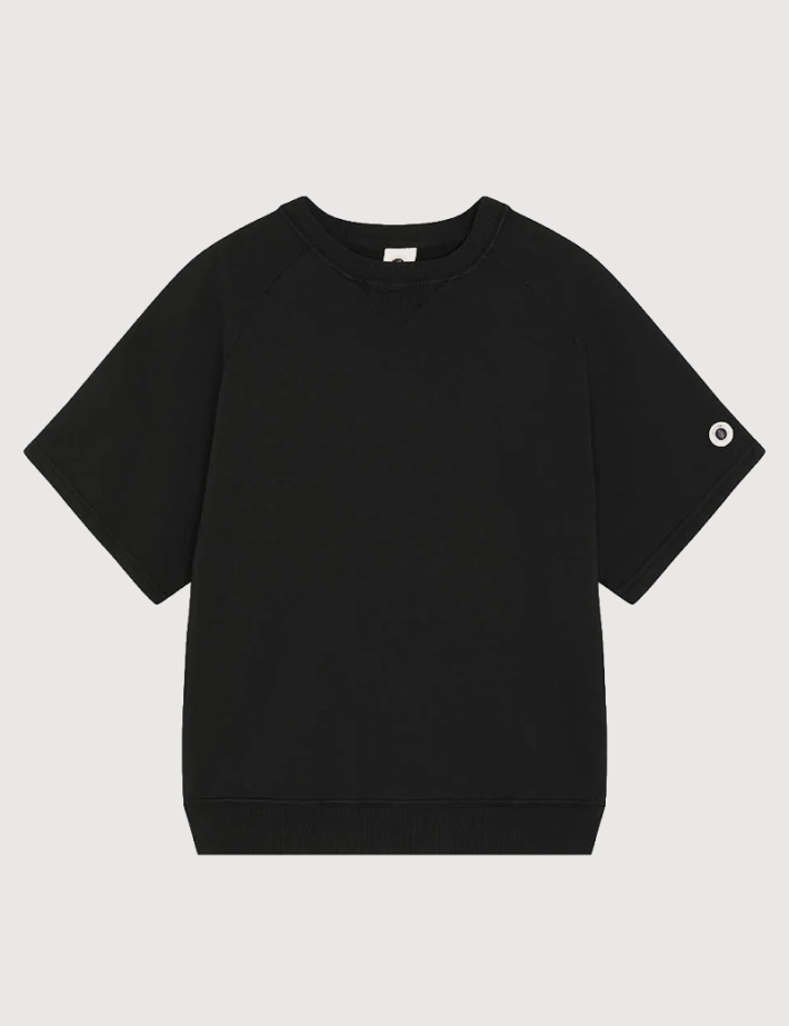 SWEET PANTS Sweat Manches Courtes Col Rond Noir