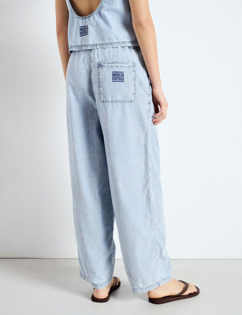 American Vintage Jogging Ample Femme Paybou Blue Snow - 3