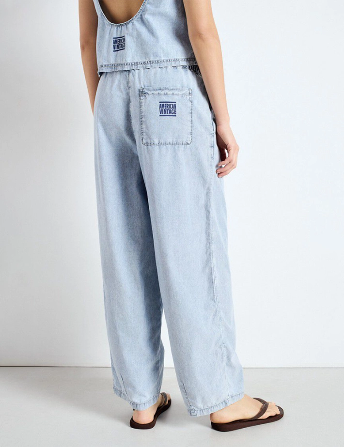 American Vintage Jogging Ample Femme Paybou Blue Snow - 3