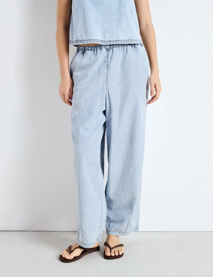 American Vintage Jogging Ample Femme Paybou Blue Snow - 2