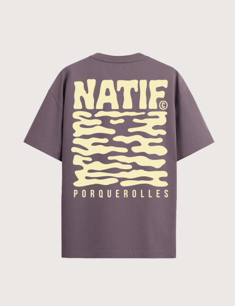 Natif T-Shirt Unisexe New Porquerolles Violet - 4