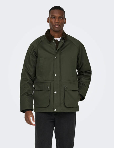 Only & Sons Blouson Homme Bob Waxed Anthracite - 2