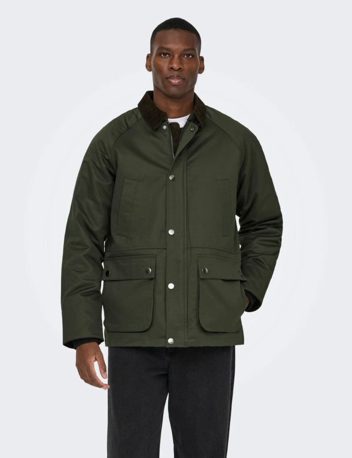 Only & Sons Blouson Homme Bob Waxed Anthracite - 2
