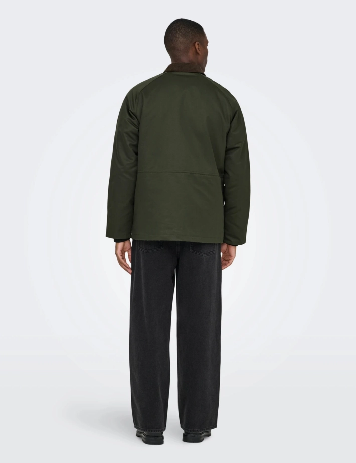 Only & Sons Blouson Homme Bob Waxed Anthracite - 4