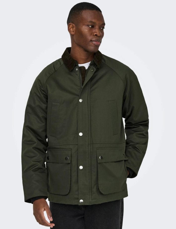 Only & Sons Blouson Homme Bob Waxed Anthracite - 7