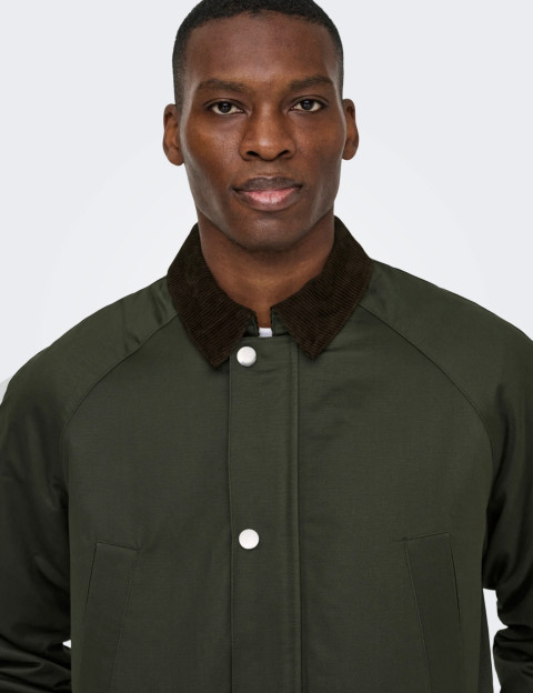 Only & Sons Blouson Homme Bob Waxed Anthracite - 8