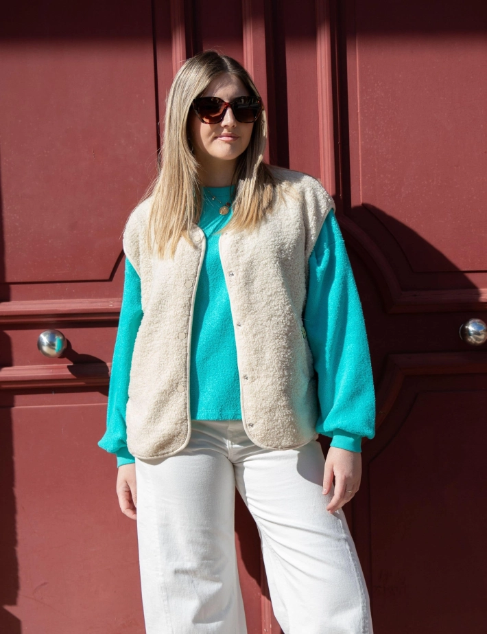 American Vintage Sweat Droit Femme Col Rond Bobypark Turquoise - 4