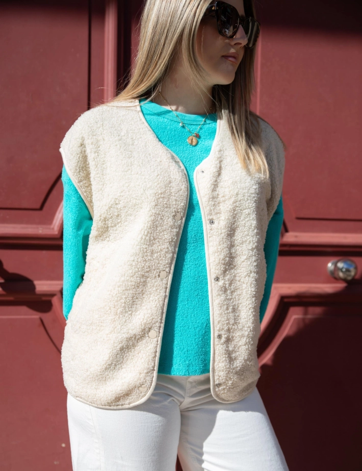 American Vintage Sweat Droit Femme Col Rond Bobypark Turquoise - 5