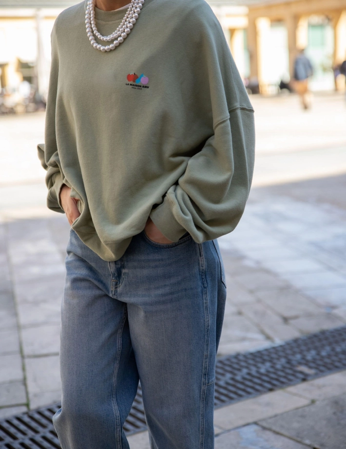 American Vintage Sweat Femme Col Rond Atubay Kaki - 3