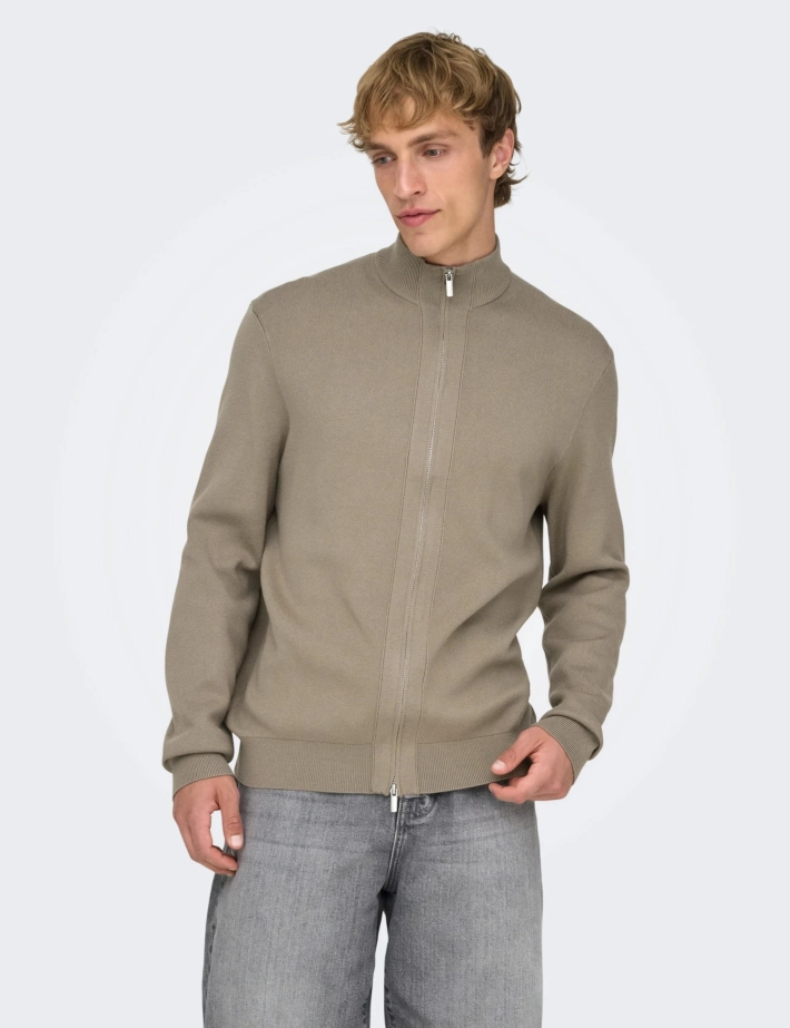 Only & Sons Zipper Homme Cooper Marron - 3
