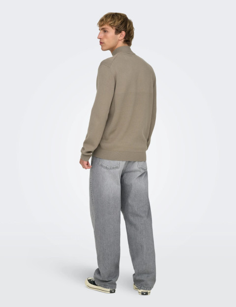 Only & Sons Zipper Homme Cooper Marron - 4