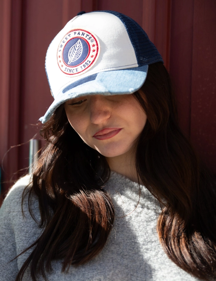 SWEET PANTS Casquette Patchwork Cap Bleu Electric Denim - 7