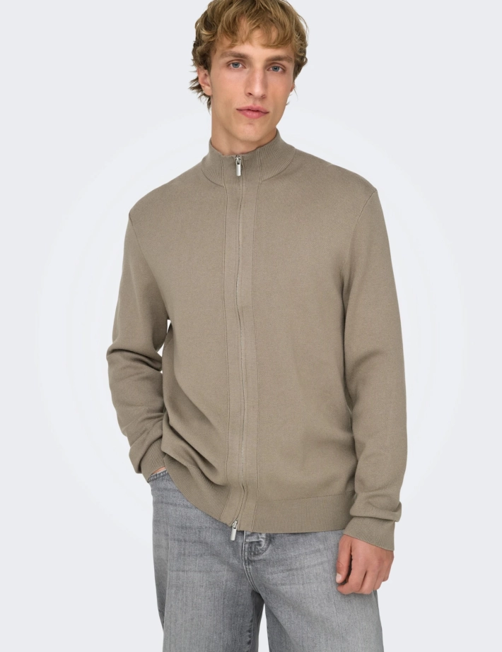 Only & Sons Zipper Homme Cooper Marron - 6