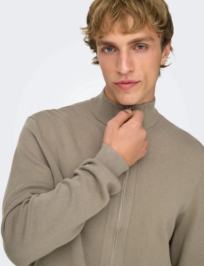 Only & Sons Zipper Homme Cooper Marron - 7
