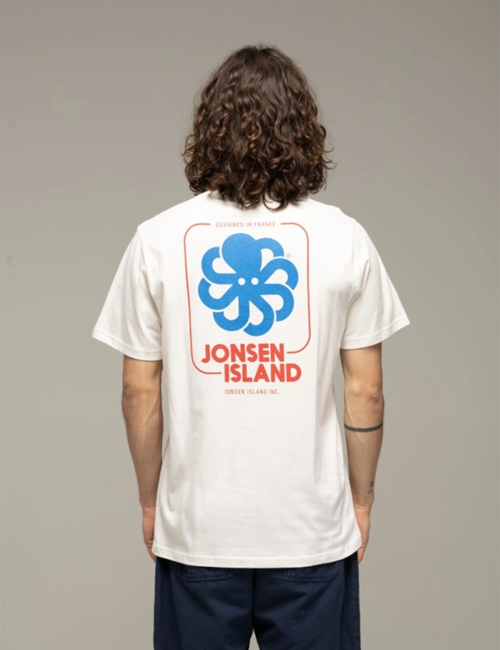 Jonsen Island T-Shirt Homme Manches Courtes Classic Big Label Beige - 2