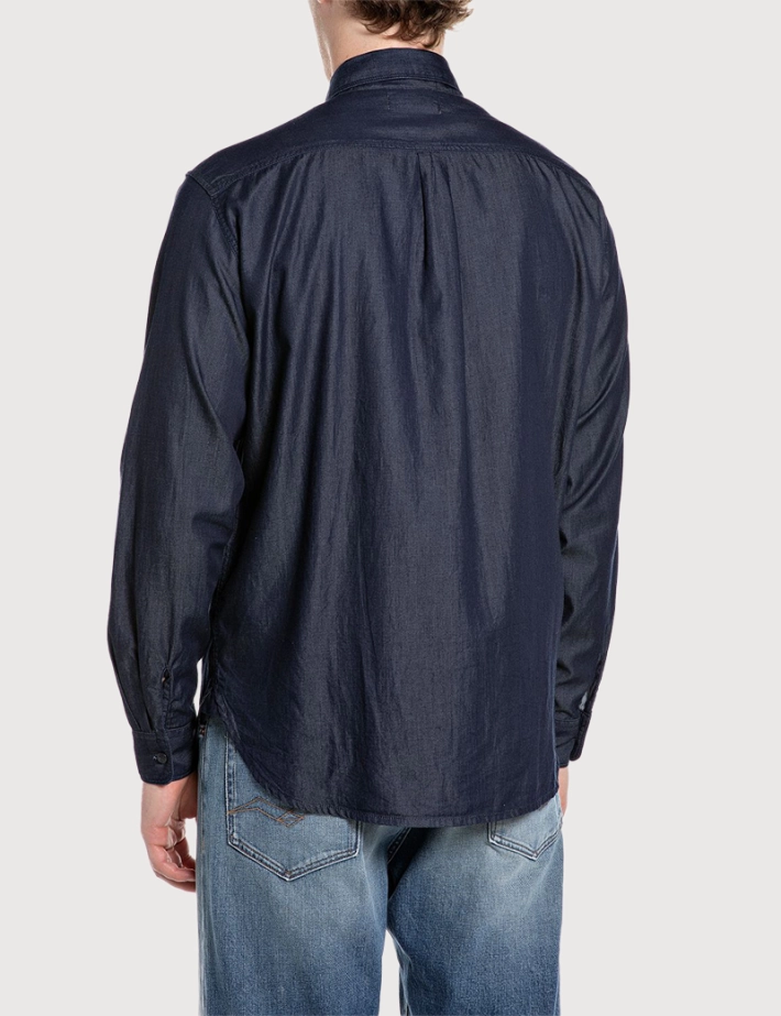 REPLAY Chemise Homme Manches Longues Effet Jean 007