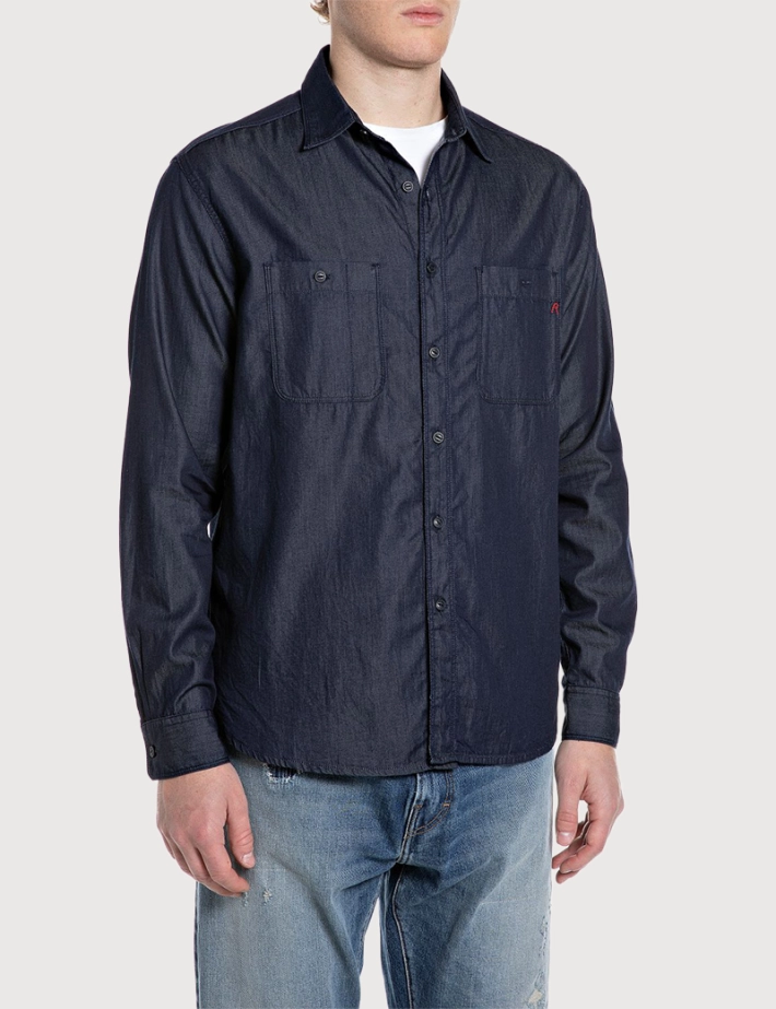 REPLAY Chemise Homme Manches Longues Effet Jean 007 - 2