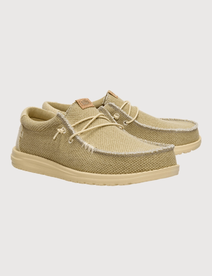 Hey Dude Chaussures Homme en Toile Wally Beige - 2