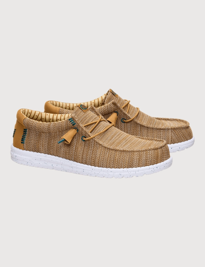 Hey Dude Chaussures Homme en Toile Wally Stretch Sox Marron - 3