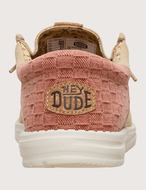 Hey Dude Chaussures Homme en Toile Wally Funk Summer Stich Beige Rouge - 7