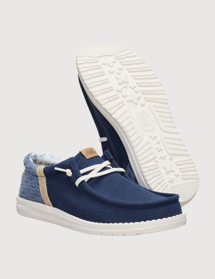 Hey Dude Chaussures Homme en Toile Wally Funk Summer Stich Marine - 3
