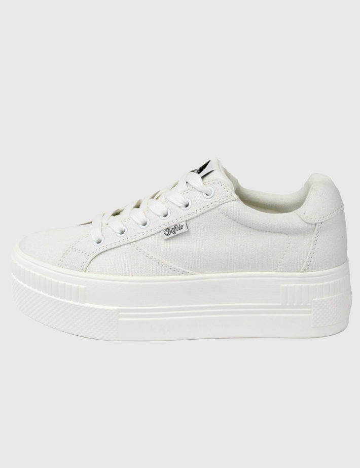 BUFFALO Baskets Femme Compensées Paired Blanc