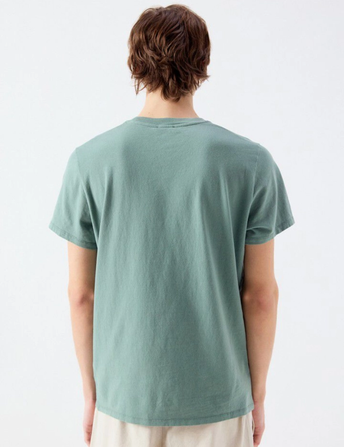 American Vintage T-shirt Homme Manches Courtes Col Rond Ykobow Vert - 3