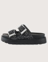 BUFFALO Sandales Femme Double Bride Raya Ari Glam Noir