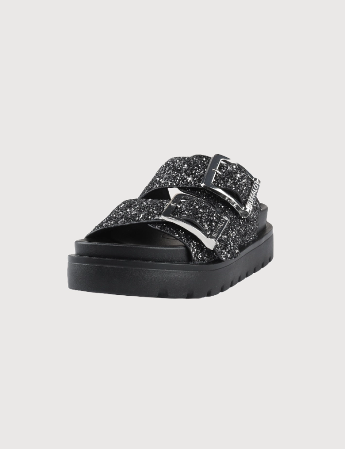 BUFFALO Sandales Femme Double Bride Raya Ari Glam Noir - 2