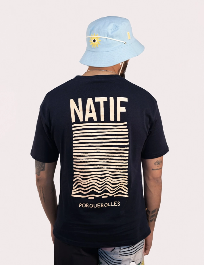 Natif T-Shirt Unisexe Porquerolles Noir