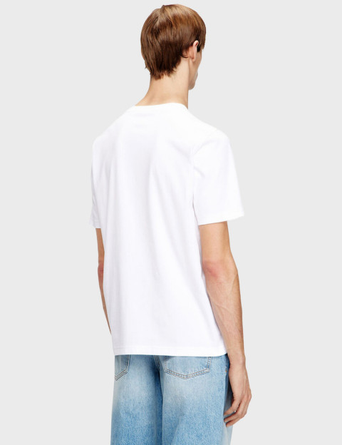 DIESEL T-Shirt Homme Adjust Logo Cœur Blanc V5 - 5