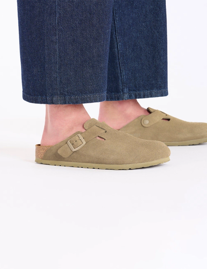 Birkenstock Sabots Boston Suède Beige Femme - 2