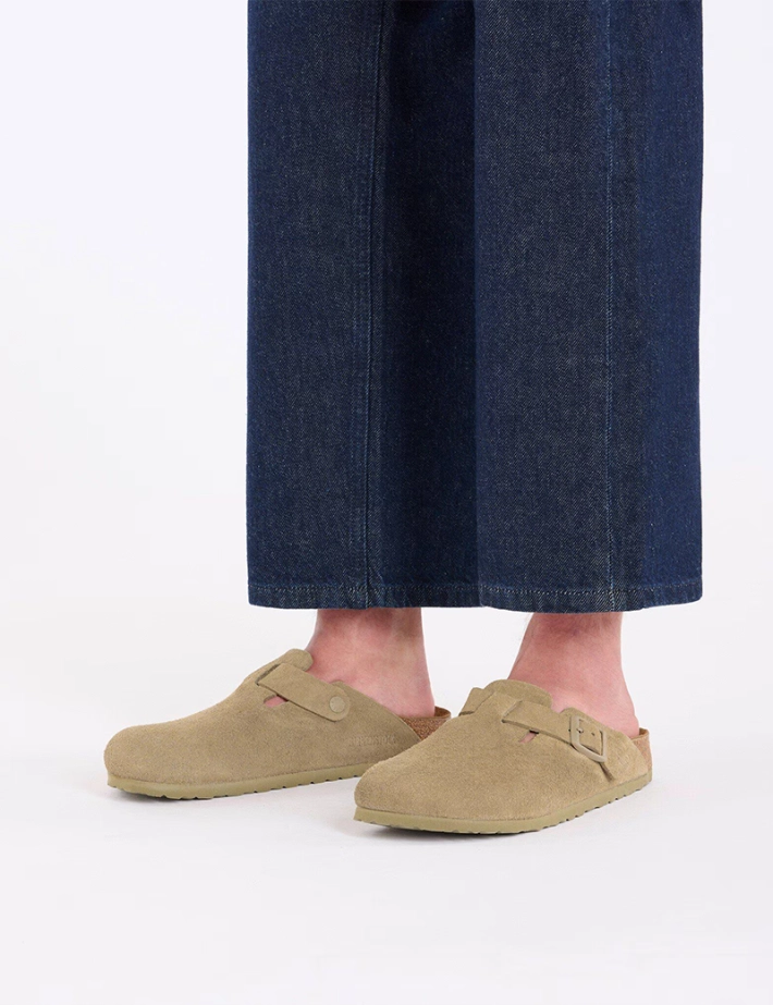 Birkenstock Sabots Boston Suède Beige Femme - 3