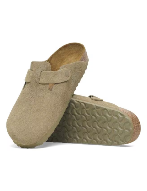 Birkenstock Sabots Boston Suède Beige Femme - 5