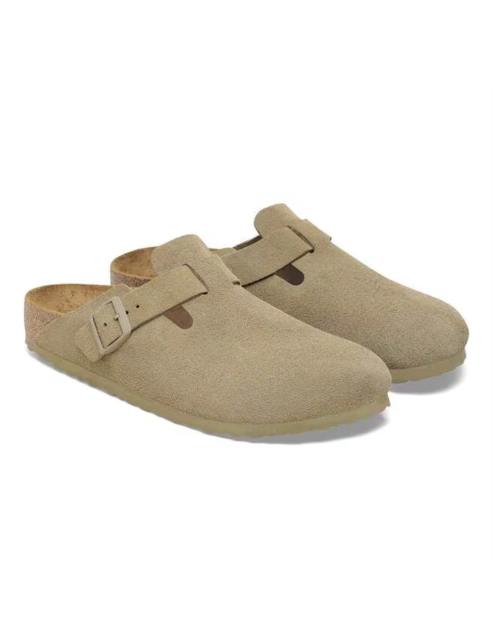 Birkenstock Sabots Boston Suède Beige Femme - 6