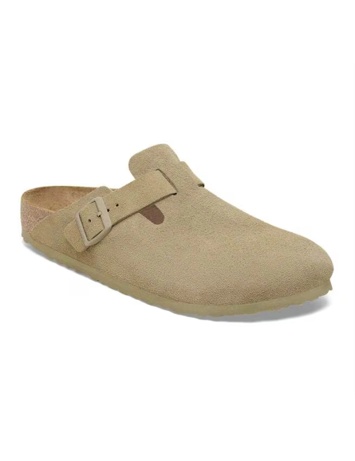 Birkenstock Sabots Boston Suède Beige Femme - 8