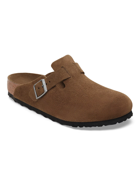 Birkenstock Sabots Boston Soft Footbed Suède Marron Femme - 4